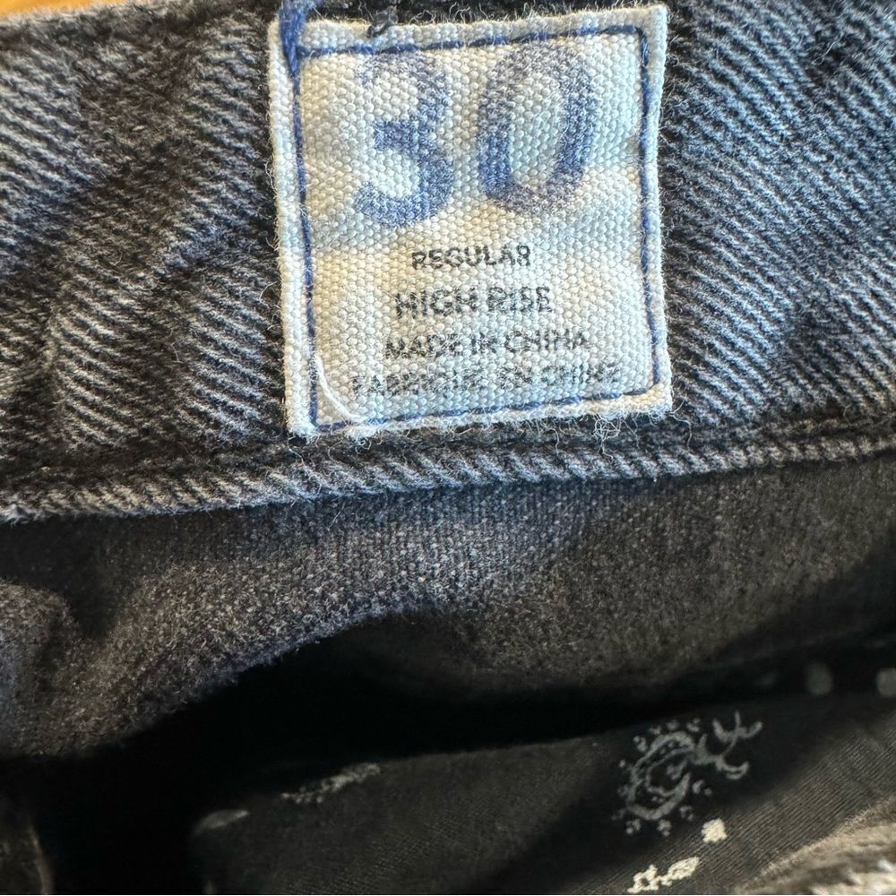 Revolve Free People We The Free Black High Rise Wide-Leg Jeans Size 30 - Picture 6 of 8